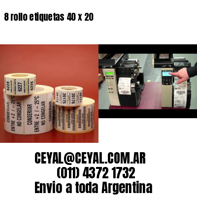 8 rollo etiquetas 40 x 20