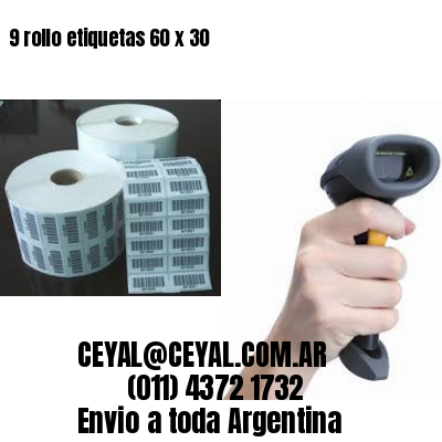 9 rollo etiquetas 60 x 30