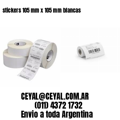 stickers 105 mm x 105 mm	blancas