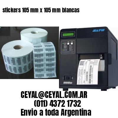 stickers 105 mm x 105 mm	blancas