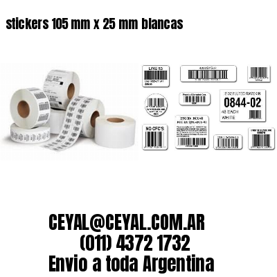 stickers 105 mm x 25 mm	blancas