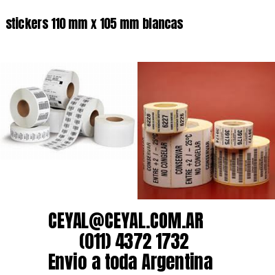 stickers 110 mm x 105 mm	blancas