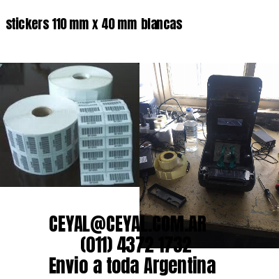 stickers 110 mm x 40 mm	blancas