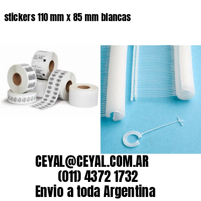 stickers 110 mm x 85 mm	blancas