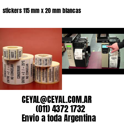 stickers 115 mm x 20 mm	blancas