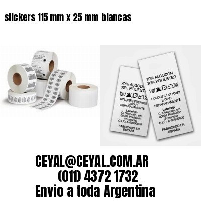 stickers 115 mm x 25 mm	blancas
