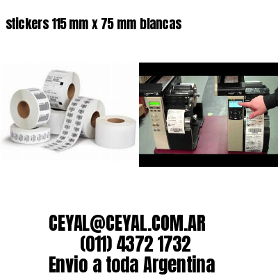 stickers 115 mm x 75 mm	blancas