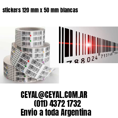 stickers 120 mm x 50 mm	blancas