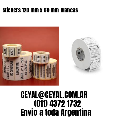 stickers 120 mm x 60 mm	blancas