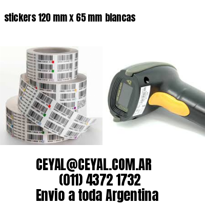 stickers 120 mm x 65 mm	blancas