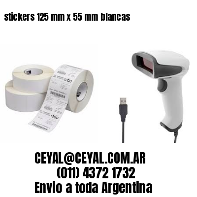 stickers 125 mm x 55 mm	blancas