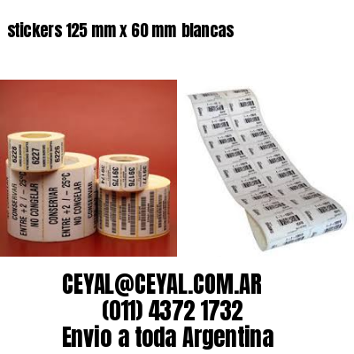 stickers 125 mm x 60 mm	blancas