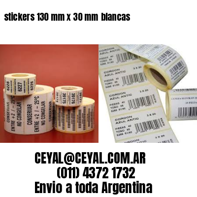 stickers 130 mm x 30 mm	blancas