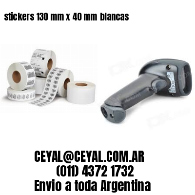 stickers 130 mm x 40 mm	blancas
