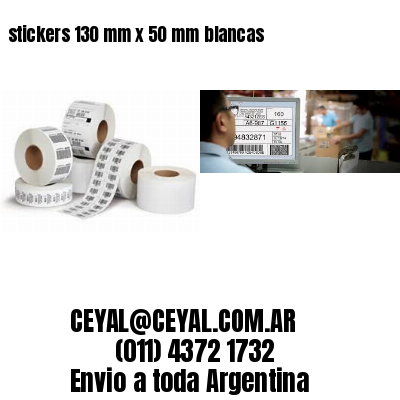 stickers 130 mm x 50 mm	blancas