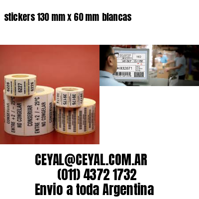 stickers 130 mm x 60 mm	blancas