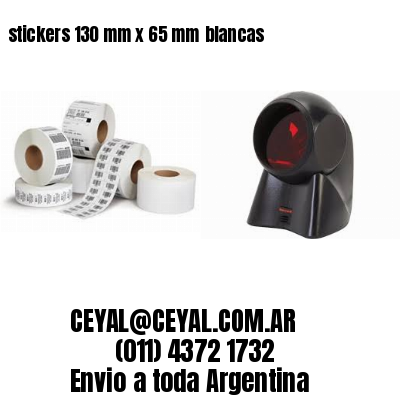 stickers 130 mm x 65 mm	blancas