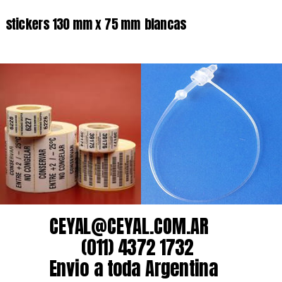 stickers 130 mm x 75 mm	blancas