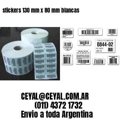 stickers 130 mm x 80 mm	blancas