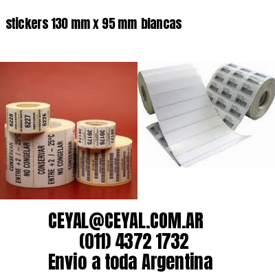 stickers 130 mm x 95 mm	blancas