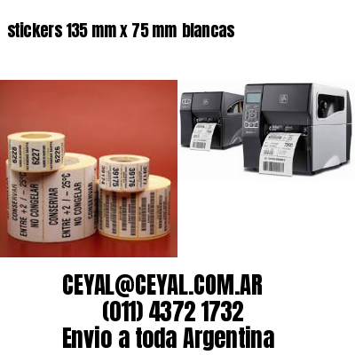 stickers 135 mm x 75 mm	blancas