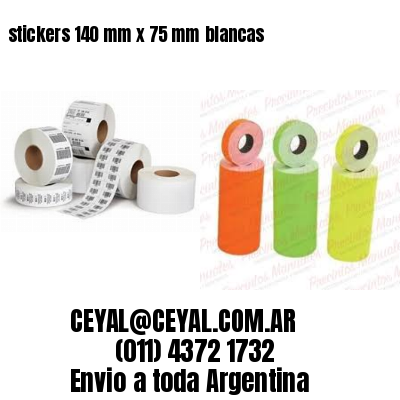 stickers 140 mm x 75 mm	blancas