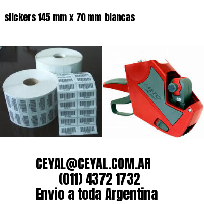stickers 145 mm x 70 mm	blancas