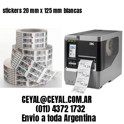 stickers 20 mm x 125 mm	blancas