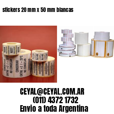 stickers 20 mm x 50 mm	blancas