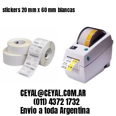 stickers 20 mm x 60 mm	blancas
