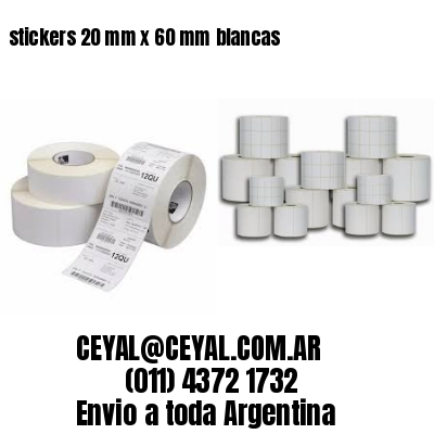 stickers 20 mm x 60 mm	blancas