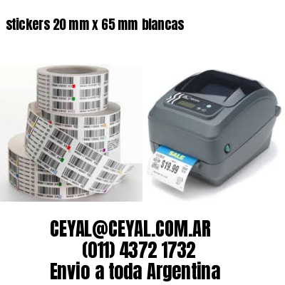 stickers 20 mm x 65 mm	blancas