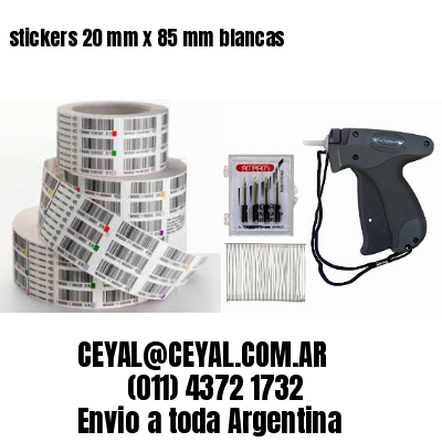 stickers 20 mm x 85 mm	blancas