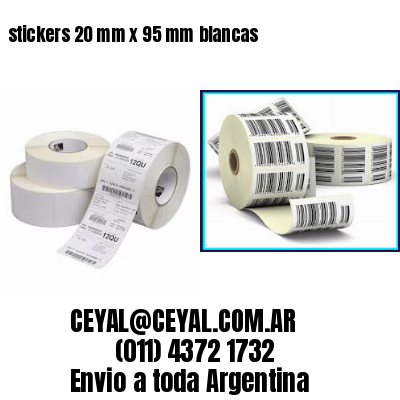 stickers 20 mm x 95 mm	blancas