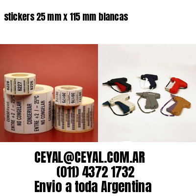 stickers 25 mm x 115 mm	blancas