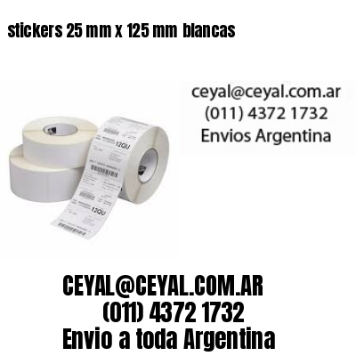 stickers 25 mm x 125 mm	blancas