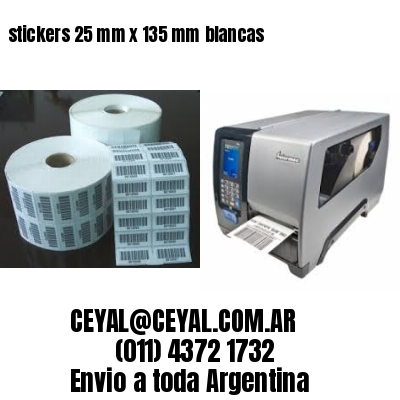 stickers 25 mm x 135 mm	blancas
