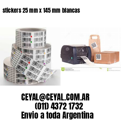 stickers 25 mm x 145 mm	blancas