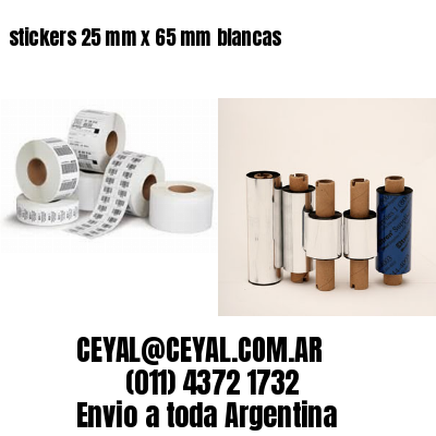 stickers 25 mm x 65 mm	blancas