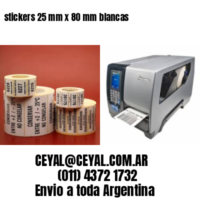 stickers 25 mm x 80 mm	blancas