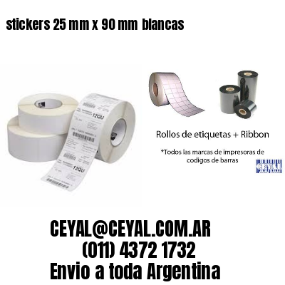 stickers 25 mm x 90 mm	blancas
