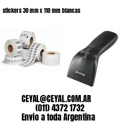stickers 30 mm x 110 mm	blancas