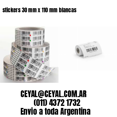 stickers 30 mm x 110 mm	blancas