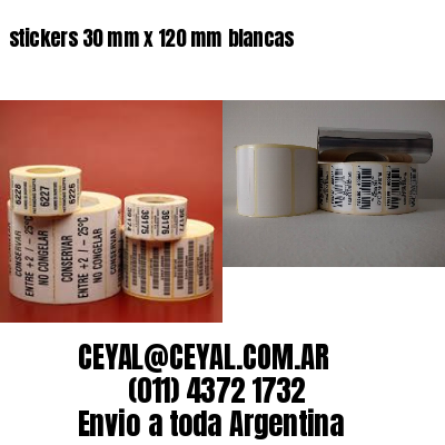 stickers 30 mm x 120 mm	blancas