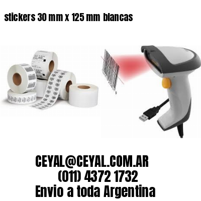 stickers 30 mm x 125 mm	blancas