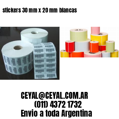 stickers 30 mm x 20 mm	blancas