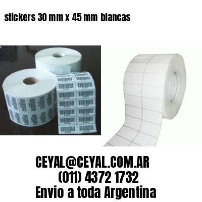 stickers 30 mm x 45 mm	blancas