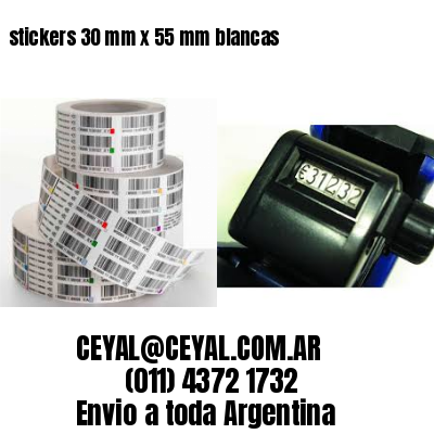 stickers 30 mm x 55 mm	blancas