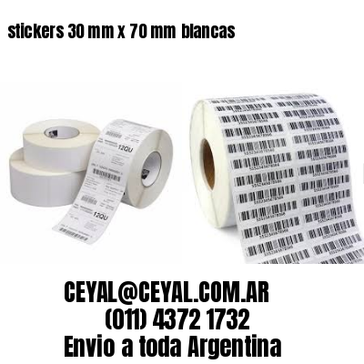 stickers 30 mm x 70 mm	blancas