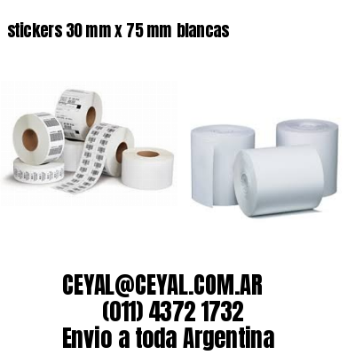 stickers 30 mm x 75 mm	blancas